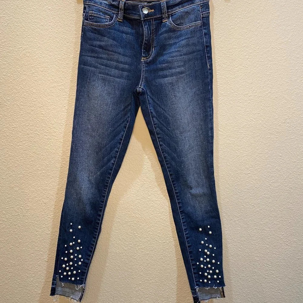HARPER Pearl Studded Denim Jeans - 26 - Picture 2 of 5